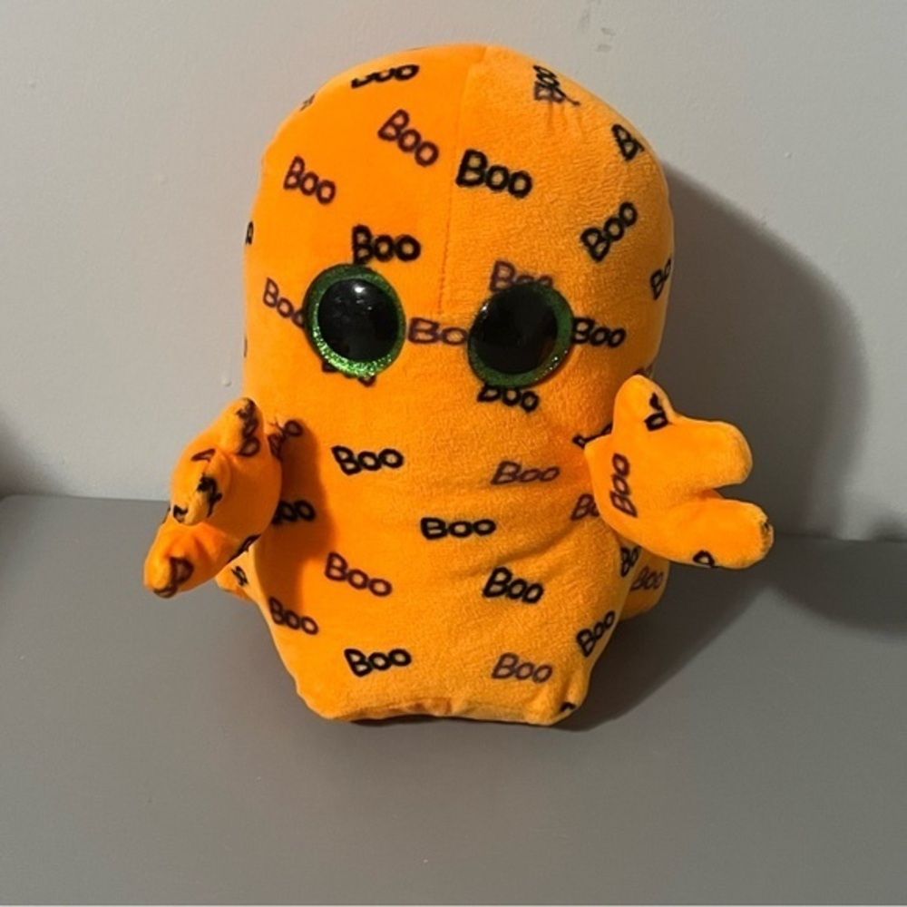 3/25$ Ty Beanie Boos Ghoulie the Orange Ghost Plush Halloween 2016